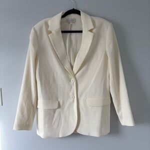 WAYF Cream Textured Blazer